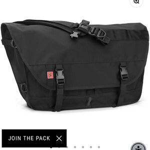 Chrome Black Messenger Bag with Durable Fabric and Adjustable Straps